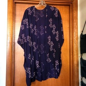 Sseko Multi-way shawl in Navy Ikat